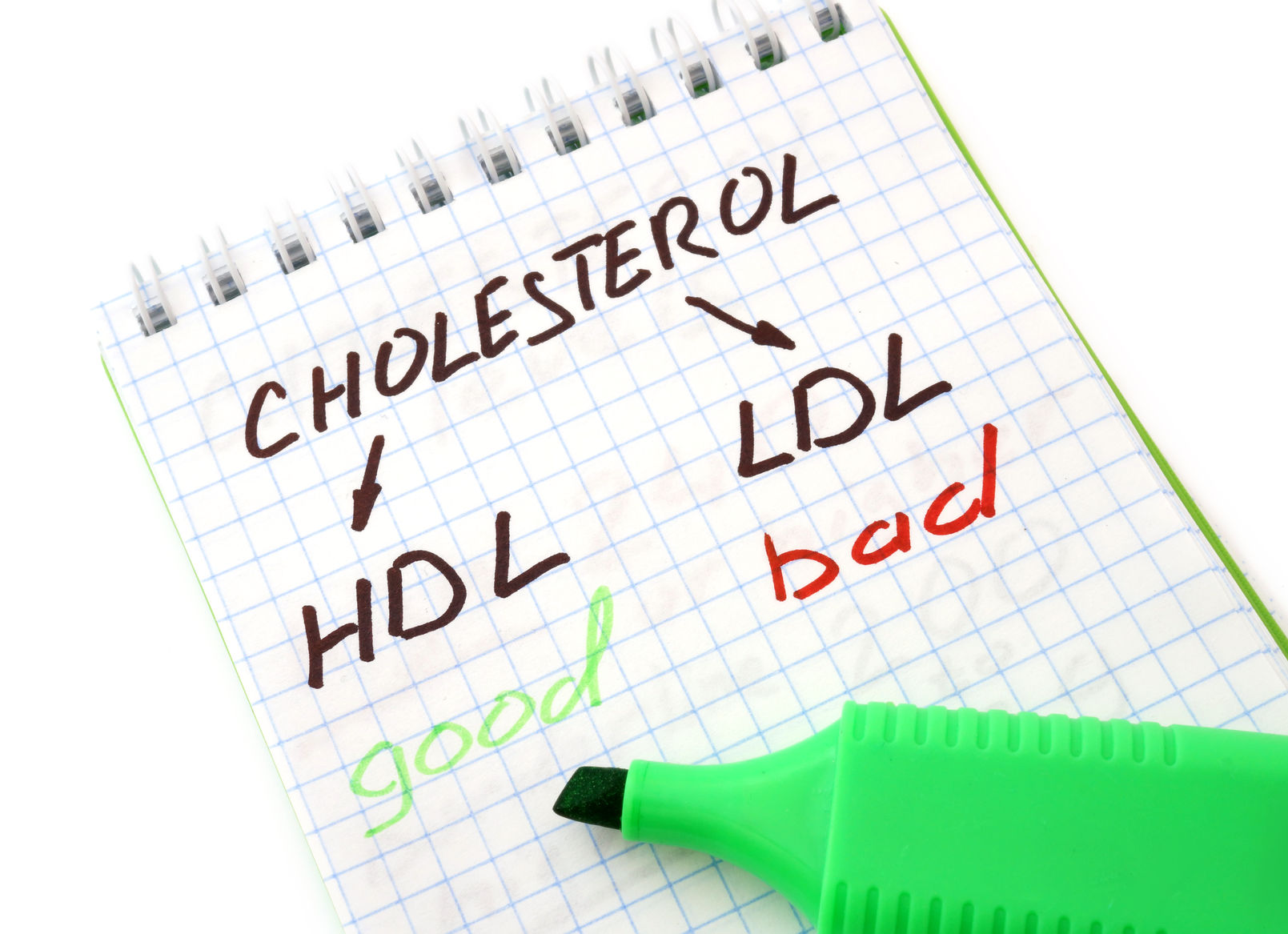 paper with words hdl, ldl and cholesterol.